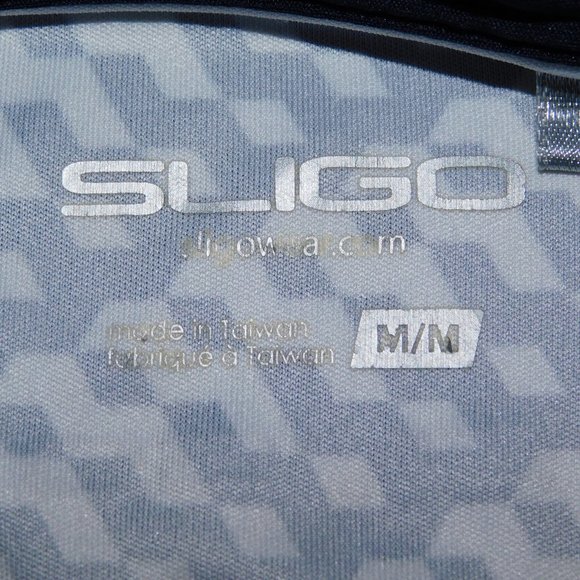 SLIGO Mens M Blue White Pattern Golf Polo Shirt - Picture 2 of 9